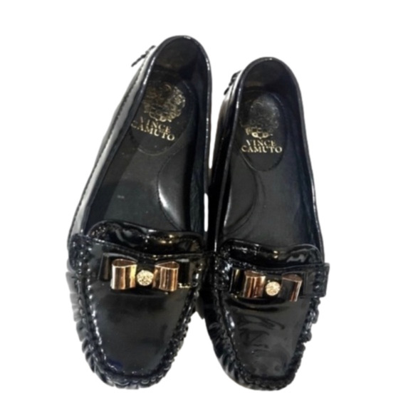 Vince CAMUTO DRIVING LOAFERS with dust bag BLACK PATENT Leather Loafers - Picture 1 of 5